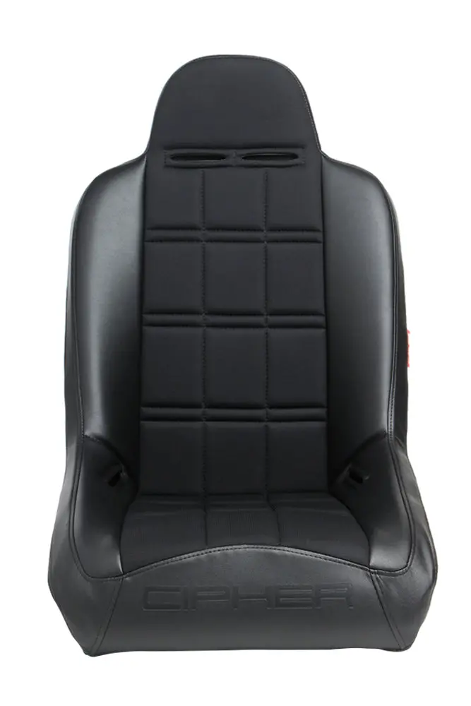 Cpa3003 Black Leatherette W/ Fabric Insert Cipher Auto Universal Fixed Back Suspension Seat - Single 1