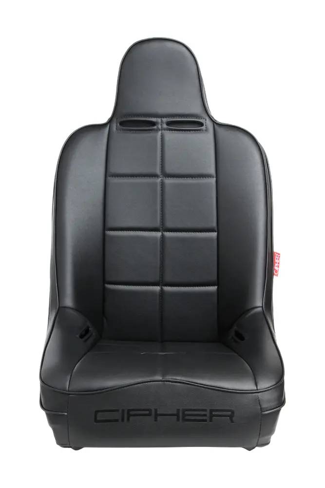 Cpa3004 All Black Leatherette Cipher Auto Universal Fixed Back Suspension Seat - Single 1