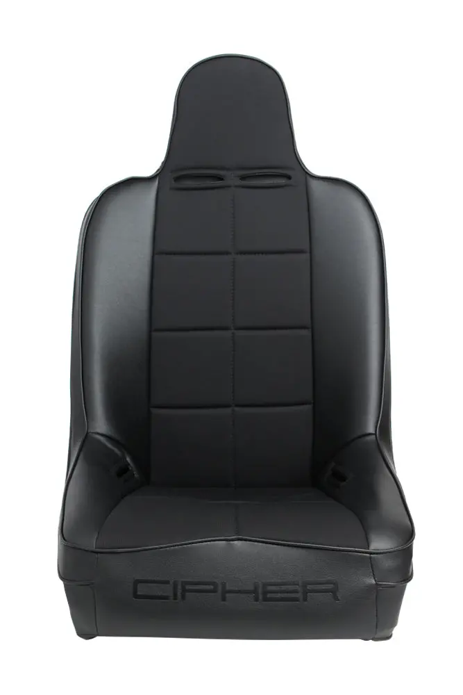 Cpa3004 Black Leatherette W/ Fabric Insert Cipher Auto Universal Fixed Back Suspension Seat - Single 1