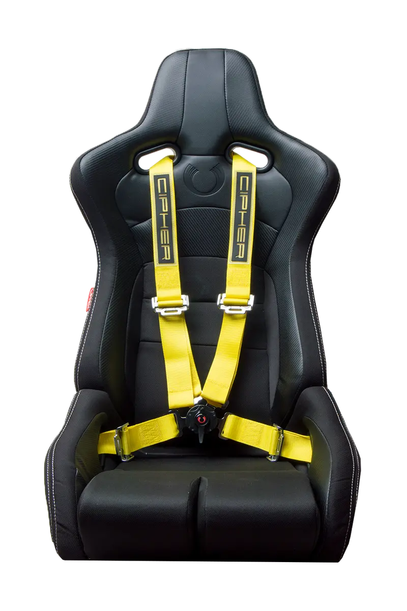 Cpa4001ylv2 Yellow 4 Point 2 Inches Camlock Quick Release Racing Harness - Cipher Logo Version 2 - Pair 1