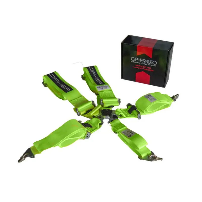 Cpa4005 Cipher Racing Lime Green 5 Point 3 Inches Camlock Quick Release Racing Harness W/ Snap Hook & Eye Bolts - Sfi 16.1 1