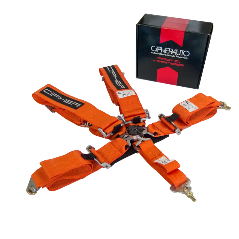Cpa4005 Cipher Racing Orange 5 Point 3 Inches Camlock Quick Release Racing Harness W/ Snap Hook & Eye Bolts - Sfi 16.1 1