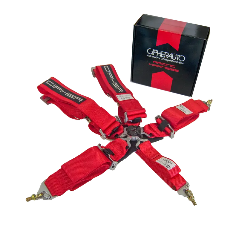 Cpa4005 Cipher Racing Red 5 Point 3 Inches Camlock Quick Release Racing Harness W/ Snap Hook & Eye Bolts - Sfi 16.1 1