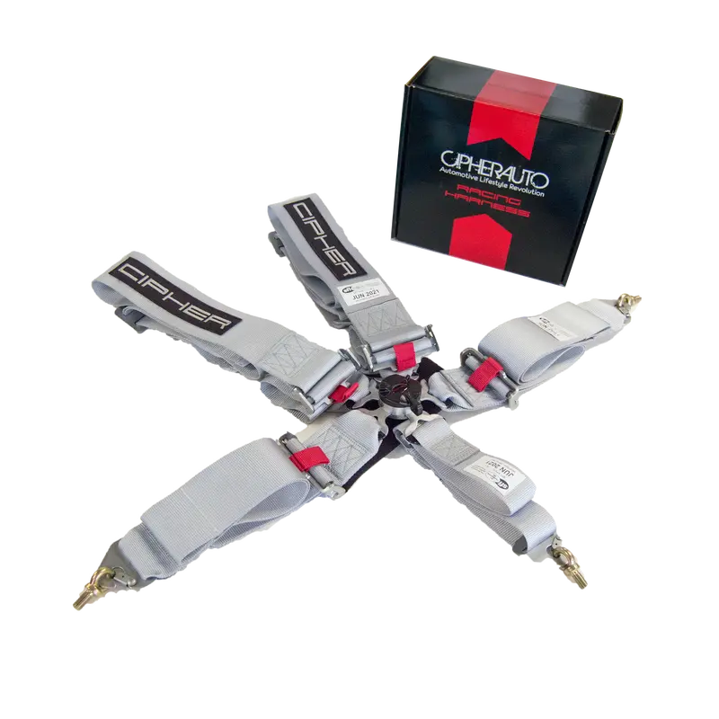 Cpa4005 Cipher Racing Silver 5 Point 3 Inches Camlock Quick Release Racing Harness W/ Snap Hook & Eye Bolts - Sfi 16.1 1