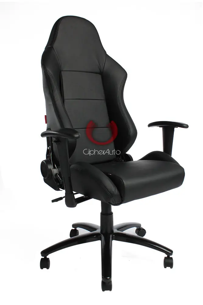 Cpa5001 All Black Leatherette Cipher Auto Racing Seat 1