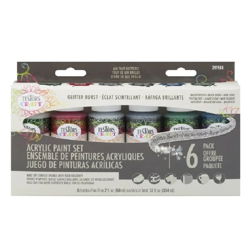 Craft Acrylic Glitter Paint Kit, Multicolor 1