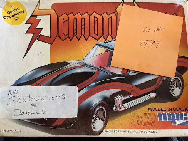 Demonvette- 1/25 Scale (No Instructions Or Decals) 1