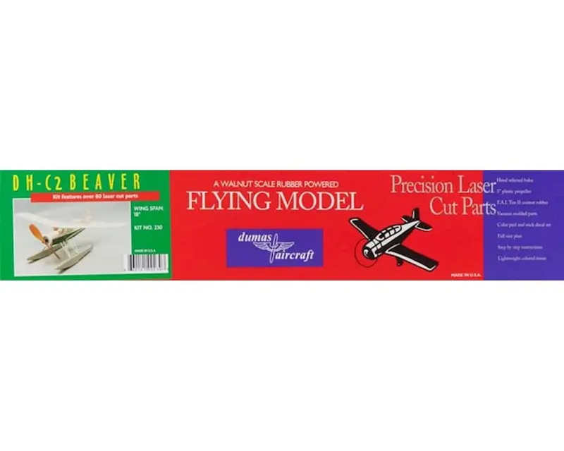 Dh- C2 Beaver - A Walnut Scale Rubber Powered Flying Model 1