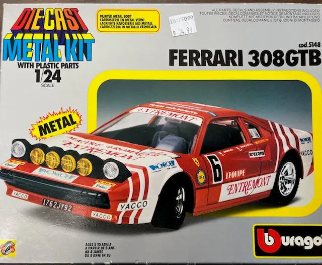 Die-Cast Metal Kit W/ Metal Parts - Ferrari 308Gtb - 1/24 Scale 1