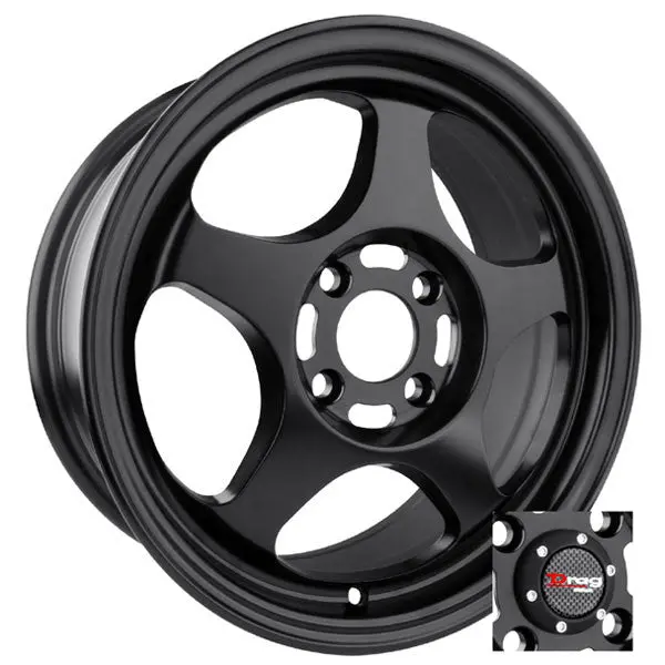 Drag Dr-23 Wheels 15X6.5 4X100 Matte Black Rims 1