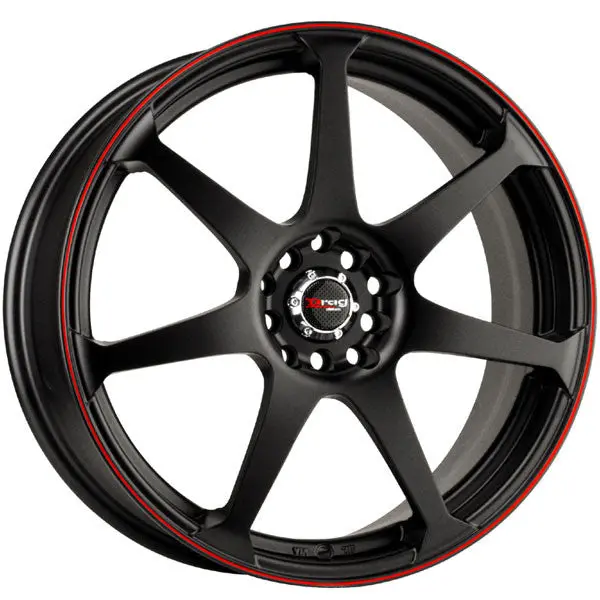 Drag Dr-33 Wheels 17X7.5 5X100 5X114.3 Matte Black /W Red Stripe Rims 1