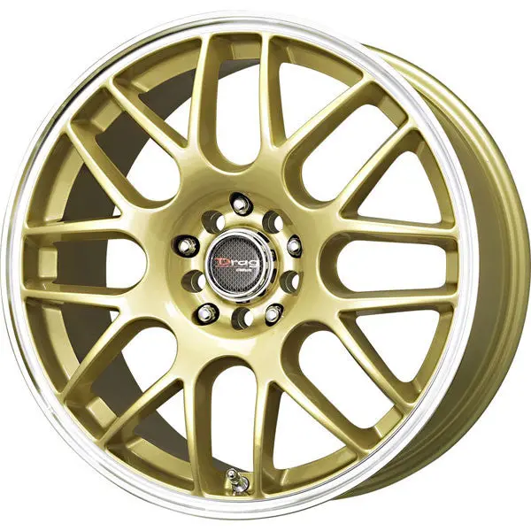 Drag Dr-34 Wheels 17X7.5 5X100 5X114.3 Gold Rims 1