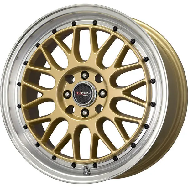 Drag Dr-44 Wheels 15X7 4X100 4X114.3 Gold Rims 1