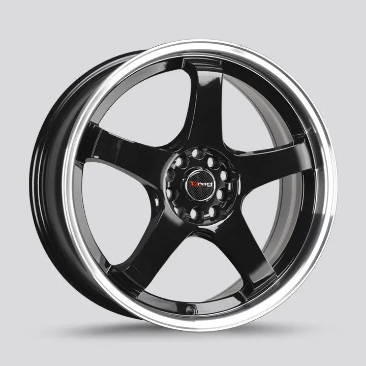 Drag Dr-63 Wheels 17X7 5X100 5X114.3 Gloss Black Machined Lip Rims 1