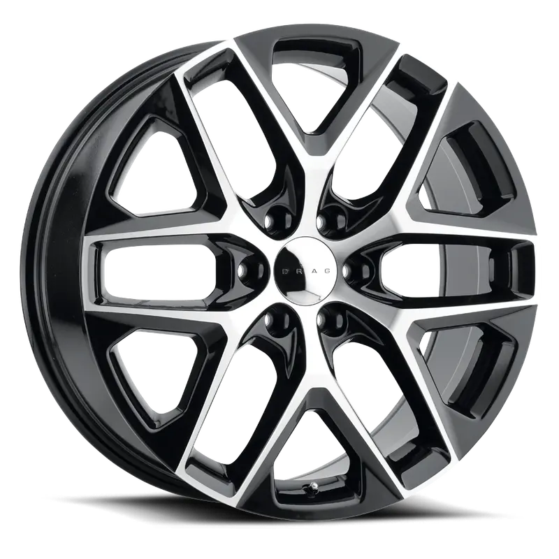 Drag Dr-85 Wheels 22X9 6X139.7 Et24 Gloss Black Machined Face Rims 1