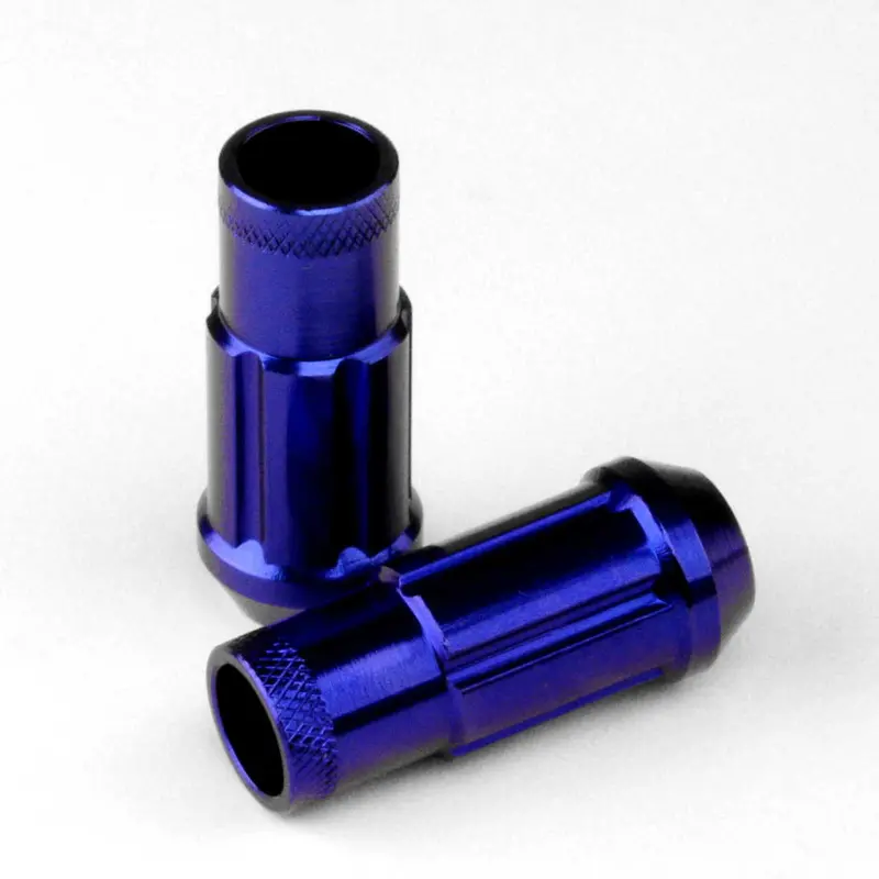 Drag Wheels 12X1.5 Blue Open End Splined Aluminum Extended Lug Nuts 1