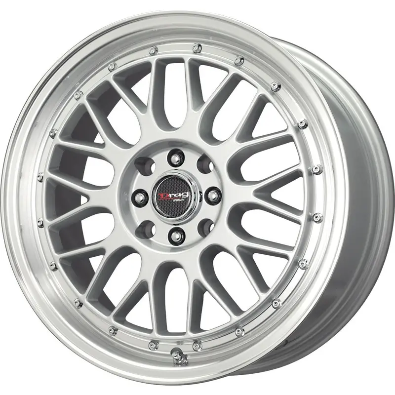 Drag Wheels Dr-44 15X7 4X100 4X114.3 Silver Mach Face Rims 1