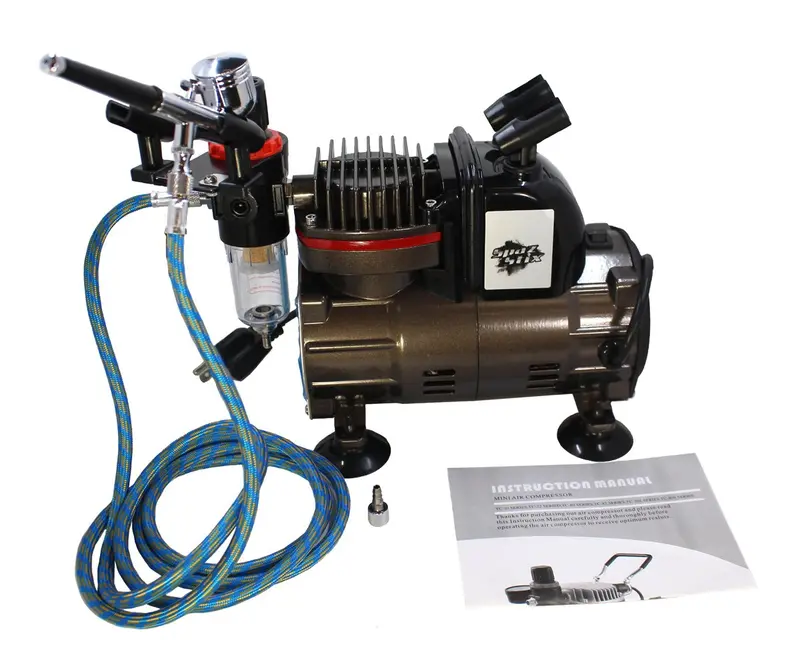 Dual Action Gravity Feed Airbrush & Air Compressor Combo 1