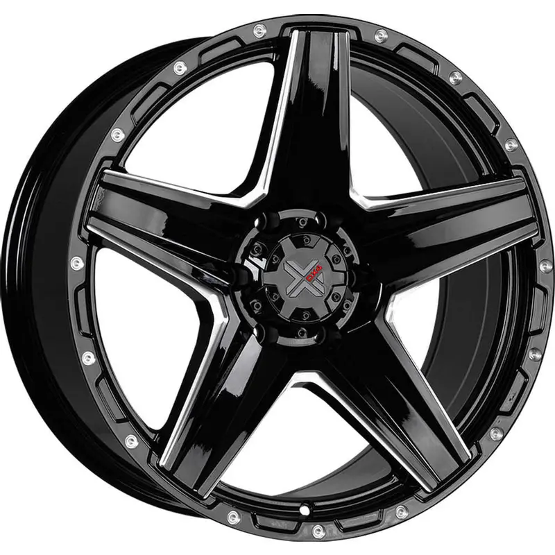 Dx4 Death Star 20X9 Wheels 5/139.7 Gloss Black Milled Et10 1