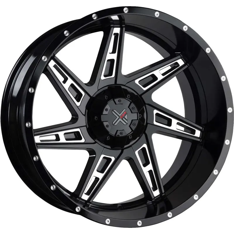 Dx4 Skull 20X11.5 Wheels 8X170 Gloss Black Ball Milled Et-40 1