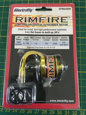 Electricfly Rimfire 22M-1000 Brushless Outrunner Motor 1
