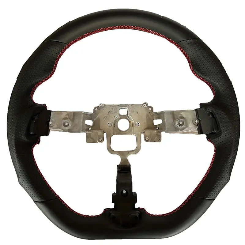 Enhanced Steering Wheel For Mazda Miata 2006-2015 Nc Genuine Leather With Red Stitching Aggressively Redesigned In 2021 For A Whole New Look 1