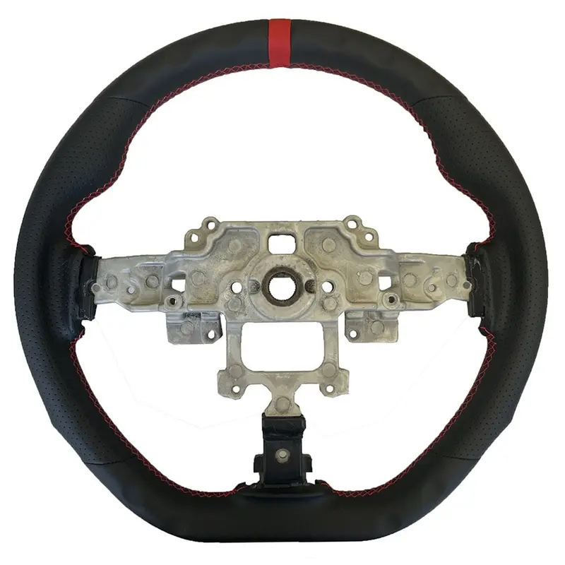 Enhanced Steering Wheel For Mazda Miata 2006-2015 Nc Genuine Leather With Red Stitching And Red Racing Stripe (New Limited Edition) 1