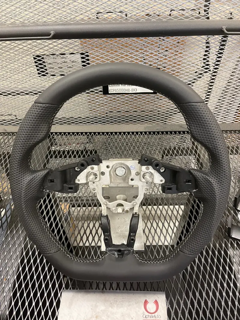 Enhanced Steering Wheel For Mazda Miata 2016-2024 Nd Leather With Grey Stitching 1