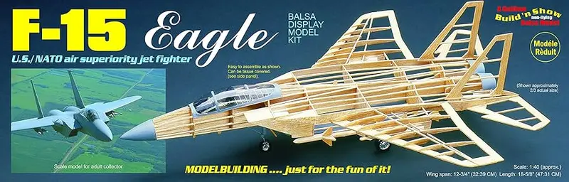 F-15 Eagle Us/ Nato Air Superiority Jet Fighter- Balsa Wood Kit ~1/40 Scale 1