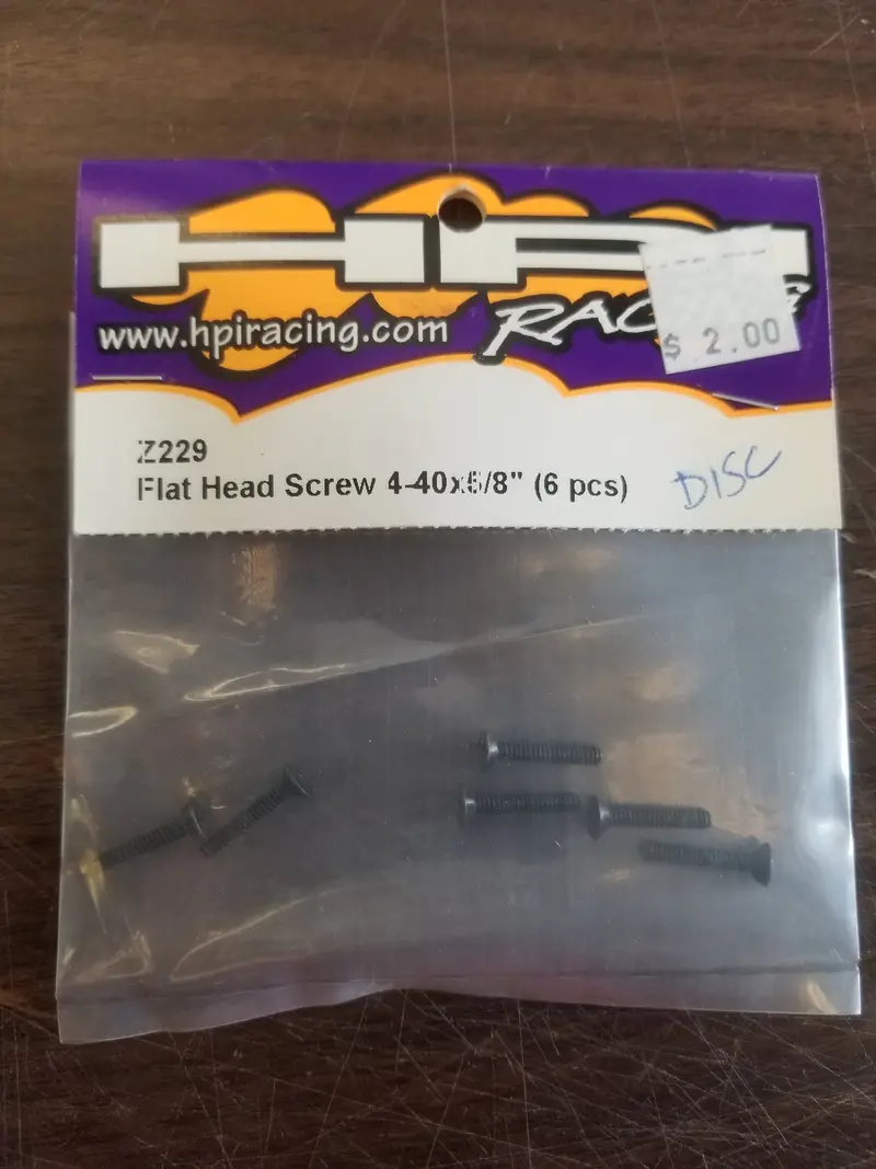 Flat Head Screw 4-40X5/8" (6Pcs) 1