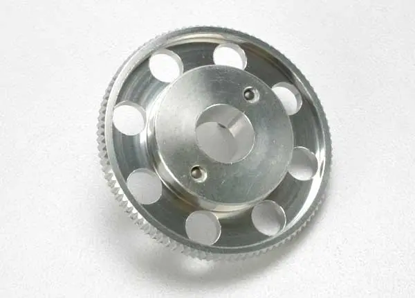 Flywheel, (Larger, Knurled For Use With Starter Boxes) (Trx 2.5 And Trx 2.5R) (Silver-Anodized) 1