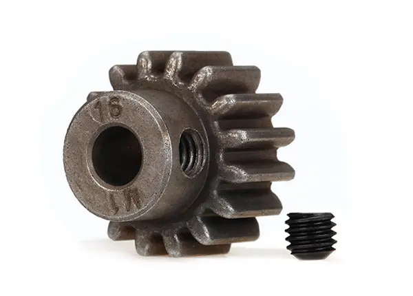 Gear, 16-T Pinion (1.0 Metric Pitch) (Fits 5Mm Shaft)/ Set Screw (Compatible With Steel Spur Gears) 1