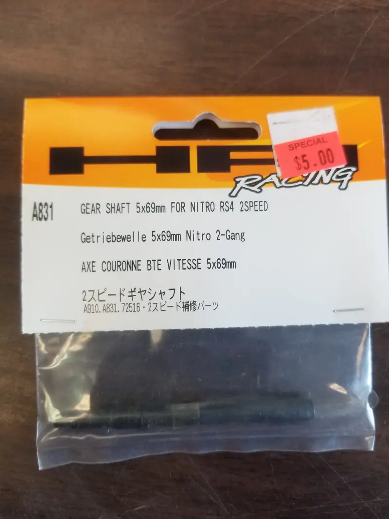 Gear Shaft 5X69mm For Nitro Rs4 2Speed 1