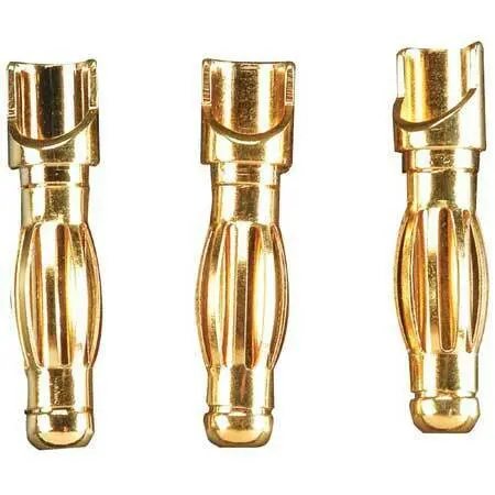 Gp 4Mm Gold Plated Bullet Conn. Male (3) 1