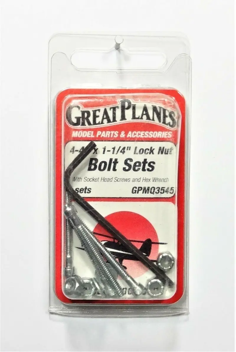 Great Plane  4-40X 1 1/4" Lock Nut  Bolt Set 1