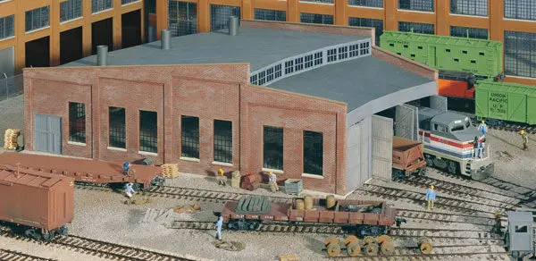 Ho Cornerstone Three Stall Roundhouse Kit 1