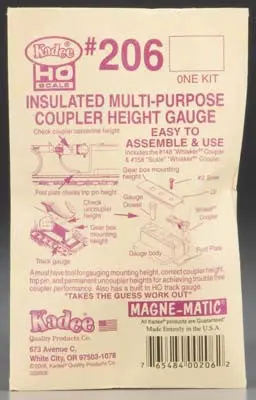 Ho Insulated Coupler Height Gauge #206 1