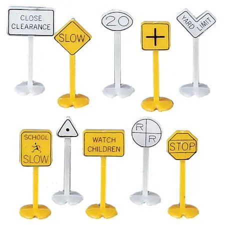 Ho Railroad & Street Signs (24 Pcs) 1