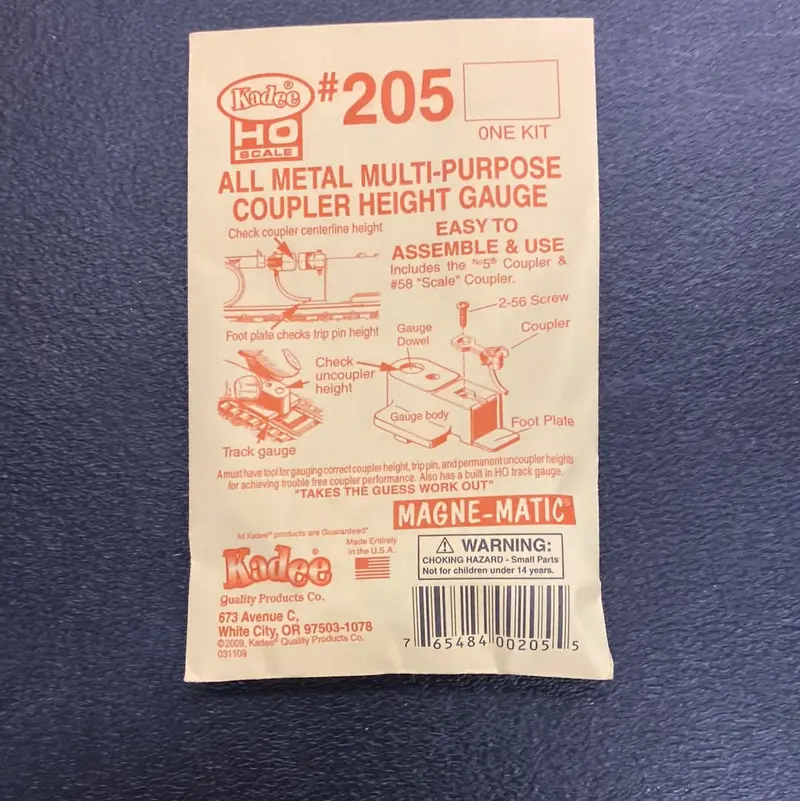 Ho Scale @205 All Metal Multi-Purpose Coupler Height Gauge 1