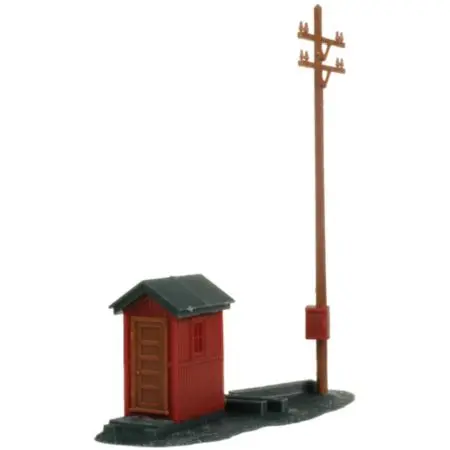 Ho Telephone Shanty & Pole Kit 1