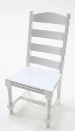 Ladder Back Side Chair, White 1