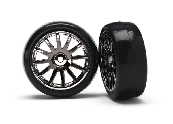 Latrax Chrome Wheels/Slick Tires 1