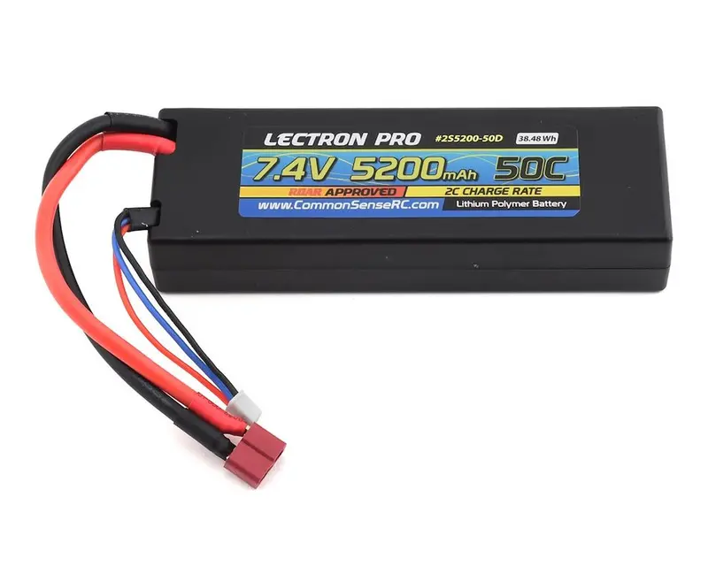 Lectron Pro 2S 50C Lipo Battery W/T-Style (7.4V/5200Mah) 1