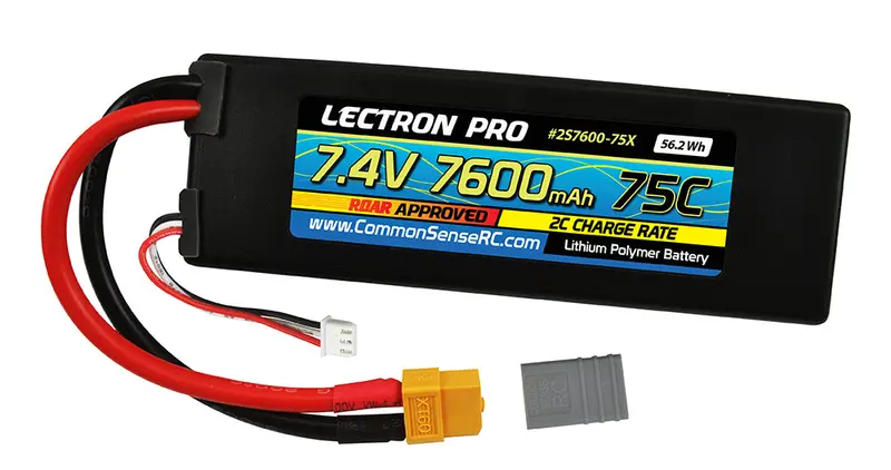 Lectron Pro 2S 7.4V 7600 Mah 75C Lipo Battery 1