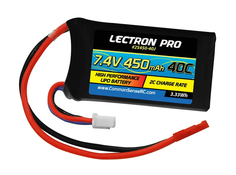 Lectron Pro 7.4V 450Mah 40C Lipo Battery With Jst Connector 1