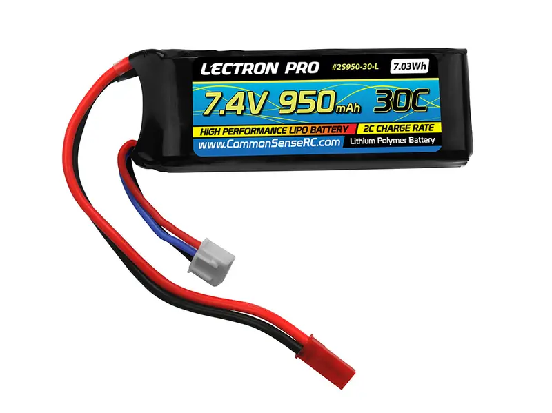Lectron Pro 7.4V 950Mah 30C Lipo Battery With Jst Connector 1