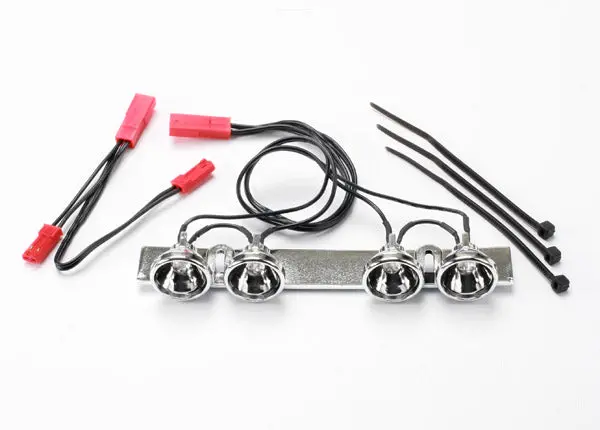 Led Light Bar (Chrome) (Fits Summit Roll Cage)/ Light Harness (4 Clear Lights)/ Harness Adapter 1