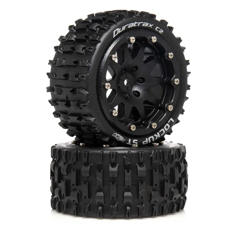 Lockup St Belted 2.8" 2Wd Mounted Rear Tires, 0 Offset, Black (2) 1