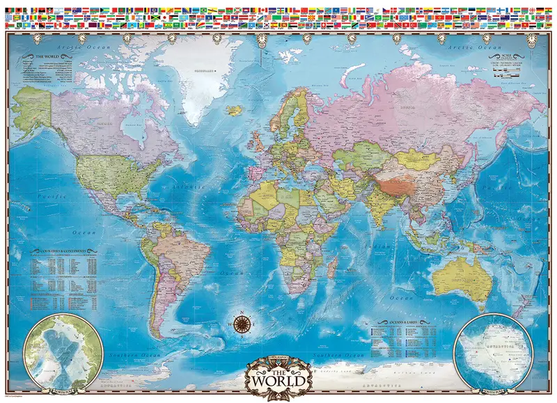 Map Of The World - 1000 Pieces 1