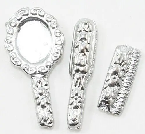 Miniature Bathroom Fancy Vanity Set With Mirror, Brush And Comb 1